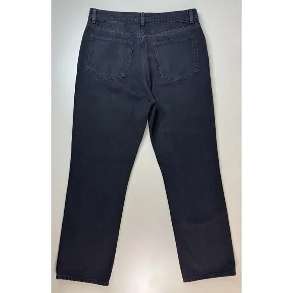 Reformation Women’s Cynthia High Rise Straight Button Fly Black Jeans Size 31 - Picture 12 of 13